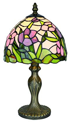 Tokira Lampada Stile Tiffany, 8 Pollici Vintage Bellissimo Lampada da Tavolo Bambini, Vetro Color Fatto a Mano Fiori Lampada da Tavolo Da Salotto [Escluse le Lampadine]