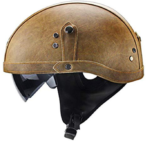 GAOZHE Casco A Scodella Casco Moto, Aperto Jet Caschi, Casco A Scodella,Scooter Motorino Vintage Caschi Cromwell, Donna Uomo con Visiera Parasole - DOT Omologato