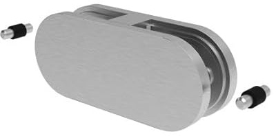 Sellon24® Edelstahl Glashalter Glas Verbinder gerade V4A Glasklemme 90° inkl. Gummi (2500-700 10 mm)