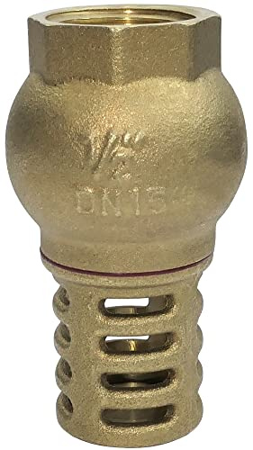AERZETIX - C53433 - Rückschlagventil mit einteiligem sieb - 1/2'' zoll - fußventil - aus messing - für bewässerungssystem - bewässerungsanlage - wasserinstallation
