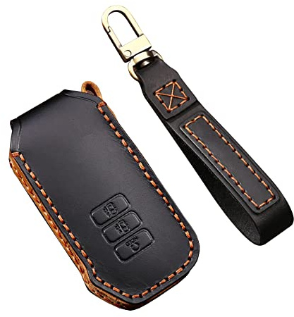 ontto Leder Autoschlüssel Hülle Cover Passt für Kia K5 DLS GT Line Sorento 4 MQ4 Sedona Carnaval MPV 2020 2021 2022 Schlüsselanhänger Schutzhülle Schlüsselcover Schlüsselbox 7 Tasten-Schwarz C