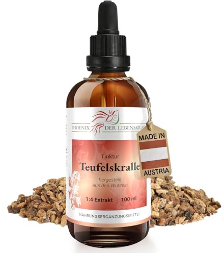 Teufelskralle Tinktur, 100 ml, Harpagophytum procumbens Tropfen (1:4 Extrakt), Premium Qualität, Hergestellt in Österreich, Nahrungsergänzungsmittel, Vegan…