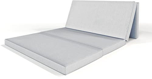 ALOHA Klappmatratze, Gästematratze, 4-teilige Faltmatratze zusammenklappbar Matratze mit Transporttasche Farbe und Größe wählbar (Wasserdicht Grau / 115cm x 195cm x 8cm)