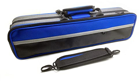 Jiayouy 17 Hole Flute Case Cover B-Foot Flute Bag with Exterior Pocket and Shoulder Strap (Blue)
