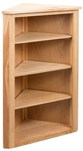 Makastle Massivholz Ecktisch, Eckschrank mit 3 Ablagen Kommode Anrichte Beistellschrank Mehrzweckschrank Standschrank Schrank Standregal für Wohnzimmer, Schlafzimmer, Diele, 59 x 36 x 100 cm
