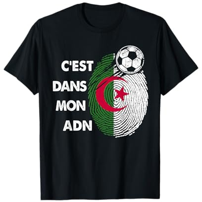 Drapeau Algérie Cadeau Foot Algérie C'est dans Mon ADN T-Shirt