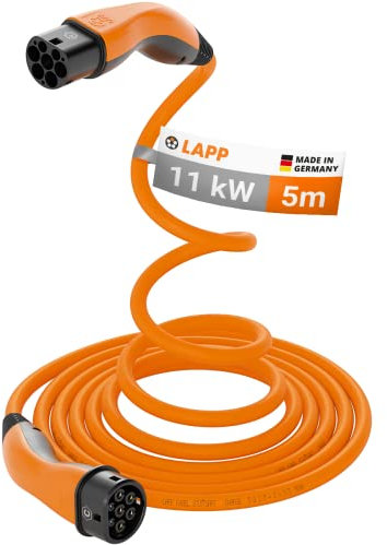 LAPP MOBILITY Helix - Cavo di Ricarica Tipo 2, 11 kW/autoavvolgente, 20 A/3 Fasi, per Auto elettrica, modalità 3/5 m