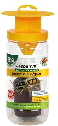 BSI - Piège A Guêpes - Attrape Et Digère des Centaines d'Insectes - comme Les Frelons Asiatiques - Naturel - avec Son Attracif - 200ml - pour Toute Une Saison - Prêt A l'emploi - Réutilisable