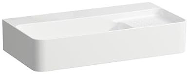 LAUFEN VAL Aufsatzwaschtisch COMPACT, ohne Hahnloch, ohne Überlauf, 600x315mm, semi-trockener Bereich rechts, US geschl., H8172850001421, Farbe: Weiß