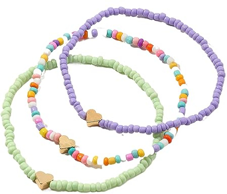 Decentraland Böhmische Fußkettchen Armband, handgemachte Perlen Sommer Fußkettchen Armband Elastischer Faden Fußkettchen Bunte mehrschichtige Perlen Fußschmuck für Frauen Mädchen Damen