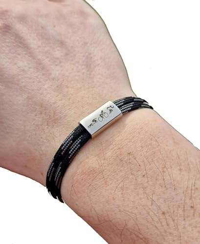 Gravur Armband Triathlon, Wettkampf, Surfer Armband, personalisiertes Armband, Schmuck, Muttertag, Triathlon, Laufen, Schwimmen, Fahrrad