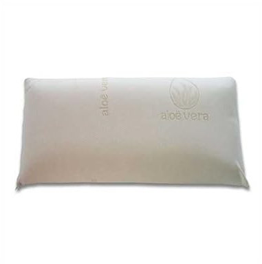 Kimbatex Textil Hogar Tienda Almohada Viscoelástica Aloe Vera Transpirable, Fresca y Libre de humedades con Tratamiento Sanitized Antiácaros, Antialérgico y Antibacterias. (Viaje 45 cm)