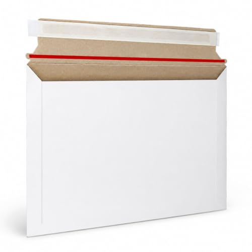 PACKY - Versandtaschen Karton Weiß 350x285 mm - Selbstklebend - 25 Stück