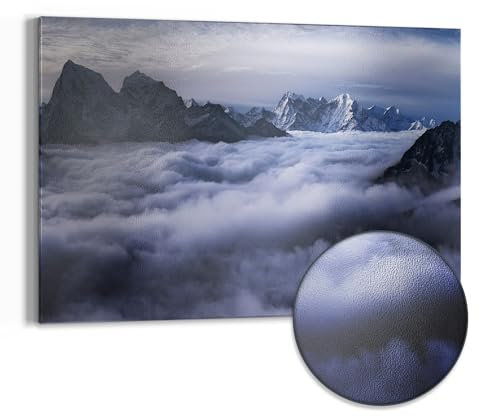 DEQORI Metall Magnettafel | 60x40 cm cm groß | Motiv Wolkenberührung | Whiteboard für alle Magnete | Magnetboard Wand-Tafel für Küche & Büro | Design Magnetwand Pinnwand magnetisch