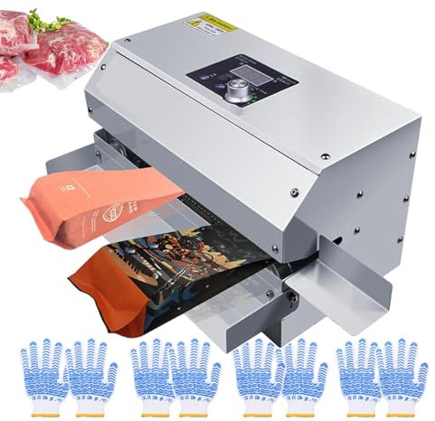 forplubossmmp Máquina Selladora Al Vacío De 300 W | Selladora Al Vacío Automática De Banda Continua para Alimentos con Película De 72 Mm De Espesor | Máquina Selladora Industrial De Bolsas