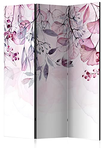 Biombo decorativo con diseño de hojas rojas, de 54 x 68 pulgadas, pantalla plegable de 3 paneles con impresión de plantas de hiedra, lienzo no tejido, inspirado en la naturaleza