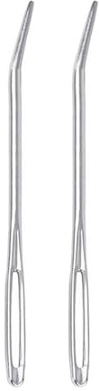 RALIYATX Aguja de ojo grande, juego de agujas de coser, aguja grande para bordar, aguja doblada, hilo de zurdo, aguja para coser lana, tejer, ganchillo, color plateado