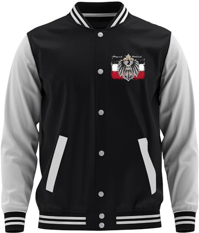 UGLYSHIRT Old School Flag Kaiserreich College Jacke | Deutschland Patrioten Preußen Football Jacke Sport Baseball Freizeit Sweatjacke