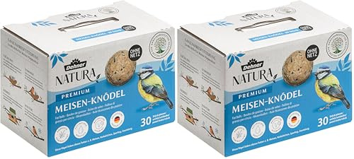 Dehner Natura Premium Bola de Masa sin Red, alimento para Aves Silvestres Durante Todo el año, Rico en proteínas y energético, alimento para Aves Silvestres, 30 Unidades de 90 g (2,7 kg), cartón de