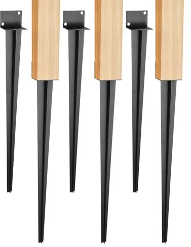 Ansobea 6 soportes para postes de madera, 55 x 700 mm, para ancla, pérgolas pequeñas, vallas de madera