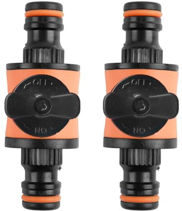 2pcs Quick Release Connectors and Fittings for Hozelock, Shut-Off Hosepipe Valves, Double-Tap Male Garden Hose Pipe Connector for Garden Watering