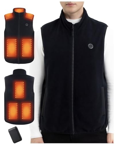 Mincoo Gilet Riscaldato Uomo con Power Bank 5V 10000mAh - Giubbotto Riscaldante con 3 Velocità di Temperatura, Gilet Termico Autoriscaldante per Lavoro all'Aperto, Sci, Escursionismo e Pendolarismo