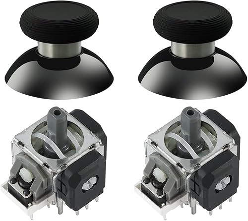 GuliKit TMR Magnetische Joysticks, Ersatz-Set für PS5 DualSense/DualSense Edge Controller, Anti-Drift Elektromagnetisches Stick-Reparaturmodul mit Thumbstick-Kappen, Löten erforderlich