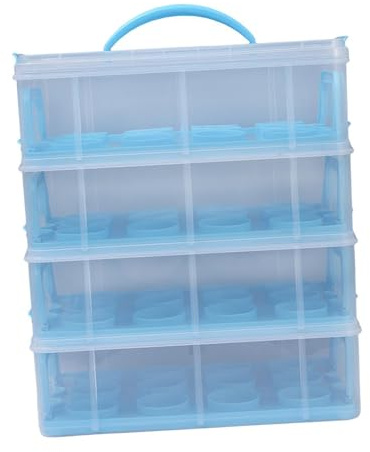KIXZSAZ Convenient Cupcake Transporter for Freshly Baked Pastries, 4 Tiers