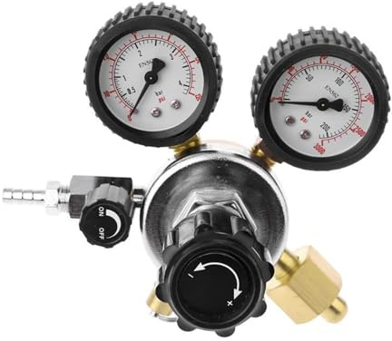 CO2 Druckminderer, CO2-Regler, Bierbrauen, Kohlendioxid-Regler mit Überdruckventil for Gasdruckminderer (Dual Gau)