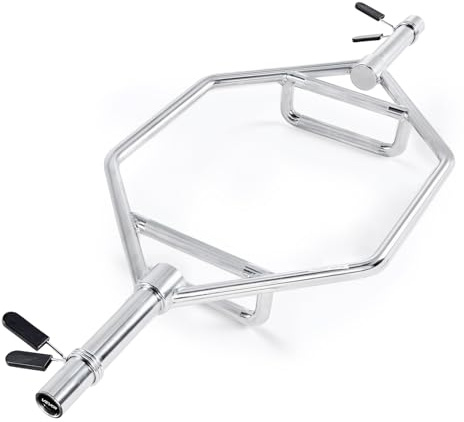 VEVOR Barre Hexagonale pour Disque de 5 cm, Trap Bar Charge 360 kg, Poignée Moletée, Barre de Musculation Fitness pour Squats, Soulevés de Terre, Haussement d'Épaules, Haltérophilie, Gym, Argent