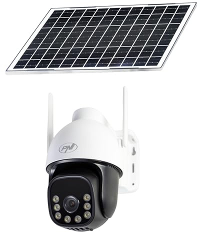 PNI IP74 Live AOV Luce Nera, telecamera di sorveglianza GSM 4G con pannello solare e batteria Always On Video da 16000 mAh