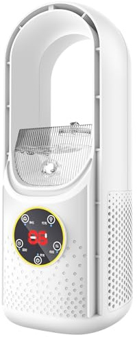 Air Cooler,Blade-Free Silent Portable Air Conditioner,Noiseless Evaporative Air Humidifier,3 in1 Desk Air Cooler 6 Wind Speeds & 6 Timers,Cooling Mist,7 LED Desk Cooler for Home Travel Office (White)