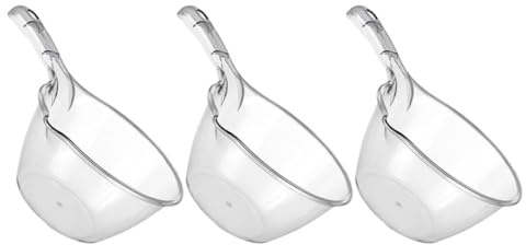 MAGICLULU Set da 3 Mestoli in Plastica Spessa Manico, Mestolo Grande per Acqua, Bagno e Cucina, Palette Multiuso per Irrigazione Piante e Pulizia Domestica, Facile da Pulire