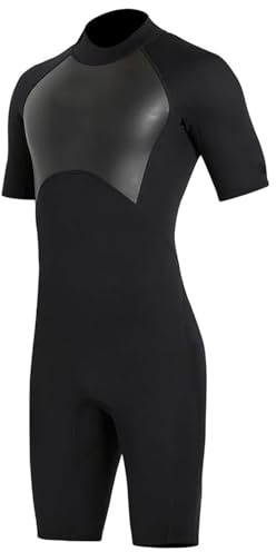 Dpofirs Muta da Sub Shorty da Uomo in Neoprene da 2 Mm per Tutto il Corpo, Costume da Bagno da Surf a Maniche Corte per Immersioni Snorkeling Kayak, con Protezione Solare UPF 50+ Ed Elasticità in 4