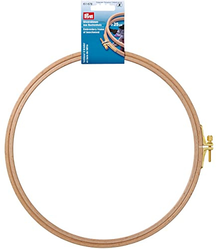 Prym - Prym Colore Naturale (0.8x25cm) Faggio Legna Ricamo Telaio con Ottone Vite - 1 Pezzo