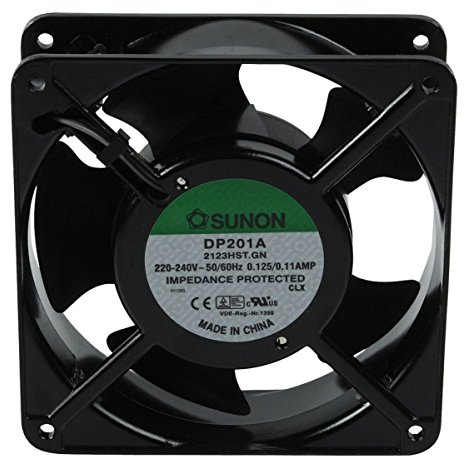 SUNON DP201A Axiallüfter (230 V/AC, 120 mm x 120 mm x 38 mm) schwarz