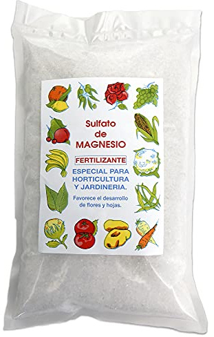 MSI Sulfato de Magnesio Puro 1 Kg - Sal de Epsom para Plantas - Abono Ecológico y Fertilizante Universal para Horticultura, Jardinería, Huertos, Tomates y Flores