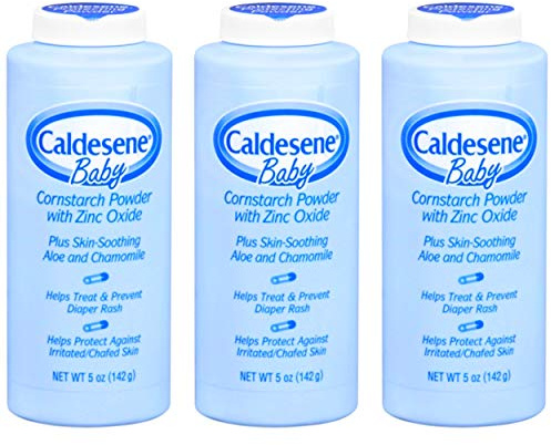 Caldesene Cornstarch Baby Powder with Zinc Oxide, Talc-Free Baby Powder, 5 Oz (3 Pack)