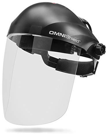 Lincoln Electric OMNIShield Professional Face Shield - Anti-Fog & Anti-Scratch Coated Clear Lens - Premium Headgear - K3752-1