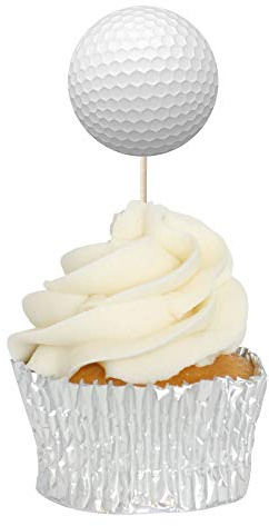 2D Golf Ball Cupcake Toppers - 12pk - Decoration Picks