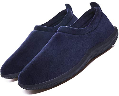 Eagsouni Pantofole Chiuse Donna Uomo Invernali Peluche Ciabatte,Blue,43 EU