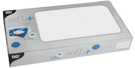 PAPSTAR 20 centrotavola in tessuto non tessuto Soft Selection Plus 80 cm x 80 cm, colore bianco
