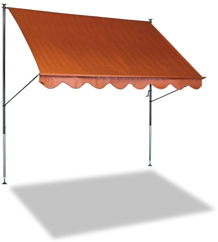 Angerer Freizeitmöbel GmbH Klemmmarkise Standard - Markise für Sonnenschutz - Montage ohne Bohren und Dübeln - ideale Balkonmarkise für Mietwohnungen (Terra, 250 cm)