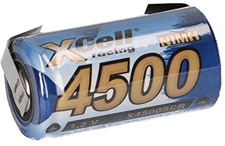 SUB-C - Cella a batteria 4500 mAh, 1,2 V, NIMH ad alte prestazioni, con bandiera a U