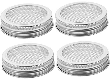 Cabilock 4 Stück Edelstahl Keimsprossen Deckel Für Keimgläser 70mm Rostfreies Sieb Für Sprossenanbau Bpa Frei Einfach Zu Verwenden Für Gesundes Keimen
