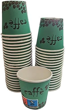 Bicchieri in Carta 75 ml in cartoncino biodegradabile per Bevande Calde e Fredde, Caffé, orzo, Te, Acqua Chicco Di Caffe' (100, verde)