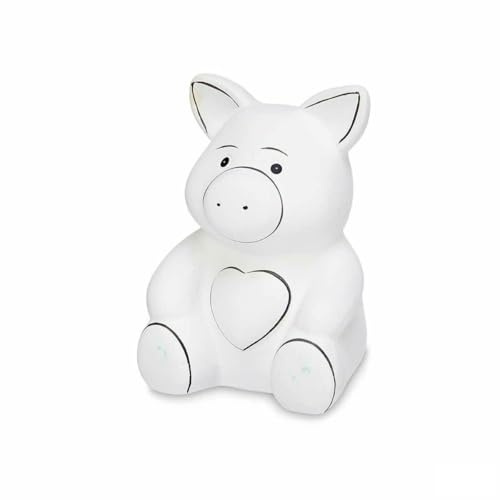 Sparschwein zum Bemalen aus Keramik, 9 x 11,8 x 8,5 cm, 12 Stück
