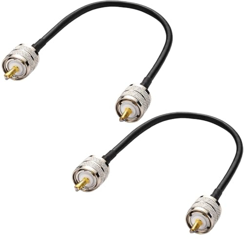 Greluma 2 St PL-259 RG58 koaxialkabel, UHF hane till UHF hane kabel för HAM & CB Radio, Antennanalysator, Dummy Load, SWR Meter
