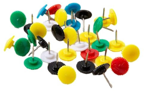 100Pcs Transparent Reißzwecken, Bunt Pins Pinnwandnadeln Flach Reißnägel Deko Reissnägel pinnadeln Reißzwecken Heftzwecken Push Pins Pinnadeln für Handwerk Korkplatte Fotos Postern Büro