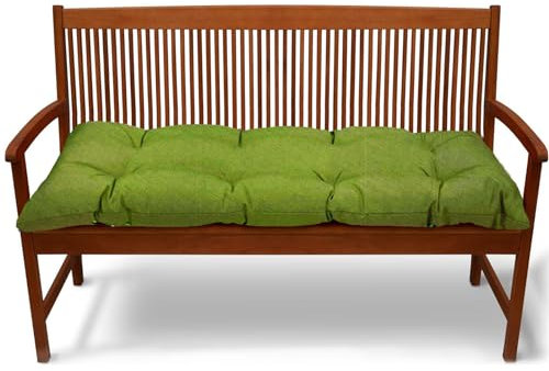 Wasserdichte Bankauflage Outdoor - Sitzkissen für Gartenbank - Gesteppte Gartenmöbel Kissen - Mit Rutschfesten Gurten Bankpolster Auflage für Hollywoodschaukel(Ohne Stuhl)(Size:90cm,Color:Grün)